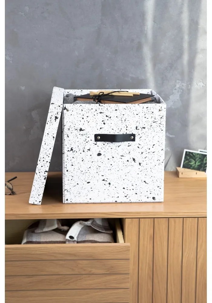 Cutie de depozitare Bigso Box of Sweden Logan, negru-alb