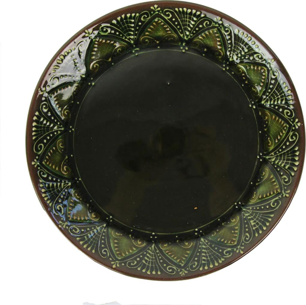 Farfurie pentru desert din ceramica verde 20 cm