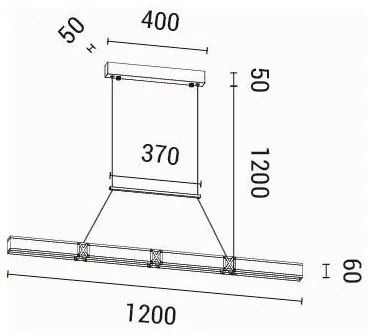 Lustră LED pe cablu LED/21W/230V 3000K 45x120 cm