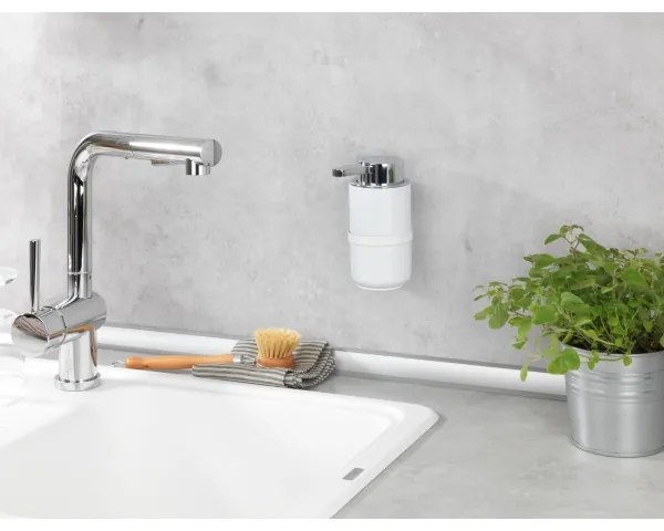 WENKO 54655100 - Dozator de săpun WOYA 250 ml, alb/crom lucios