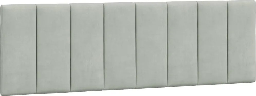 vidaXL Pernă tăblie de pat, Hanko, gri deschis, 160 cm, catifea