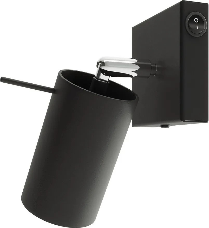 Spot negru din metal ø 6 cm Etna – Sollux