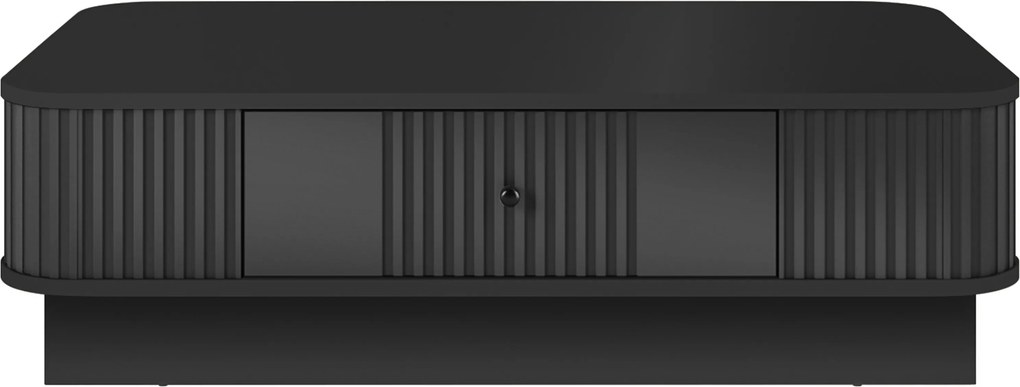 Măsuță de cafea Vesper 103x60 cm cu sertar pe plintă - negru / mâner negru