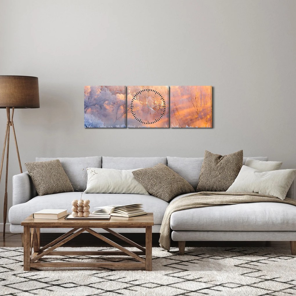 Tablou - Zori geroase (cu ceas) (90x30 cm)