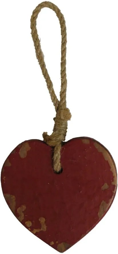 Decorațiune din lemn suspendată în formă de inimă Antic Line Coeur, maro