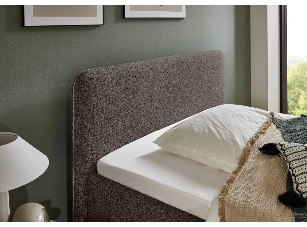 Pat matrimonial gri antracit tapițat fără somieră 160x200 cm Primo – Meise Möbel