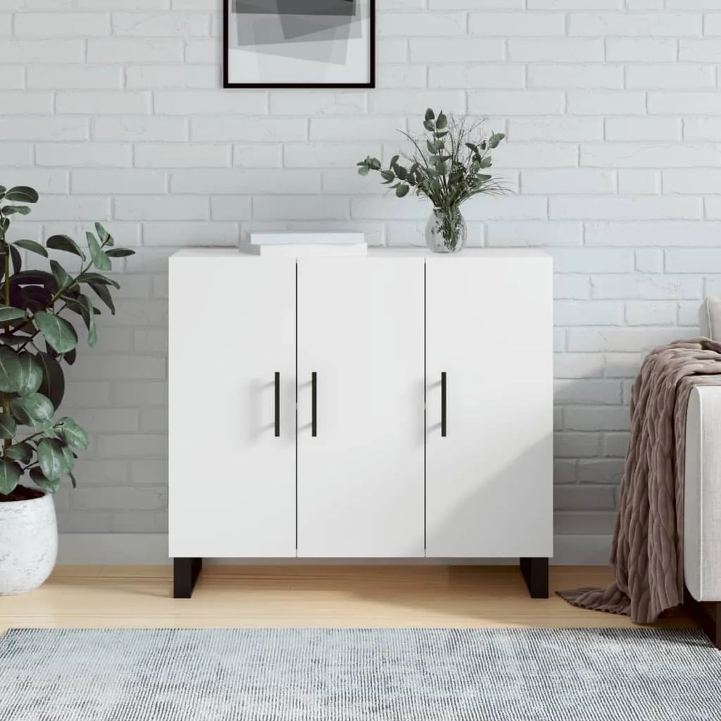 828132 vidaXL Servantă, alb, 90x34x80 cm, lemn compozit