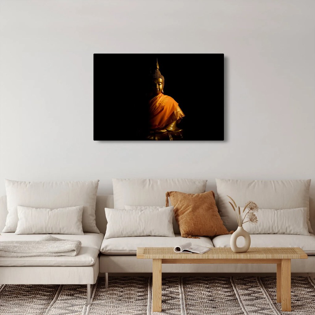 Tablou - Statuia lui Buddha de aur (90x60 cm)