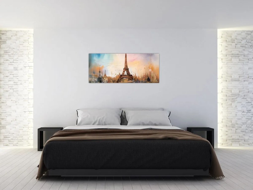 Tablou - Pictură a Turnului Eiffel (120x50 cm)