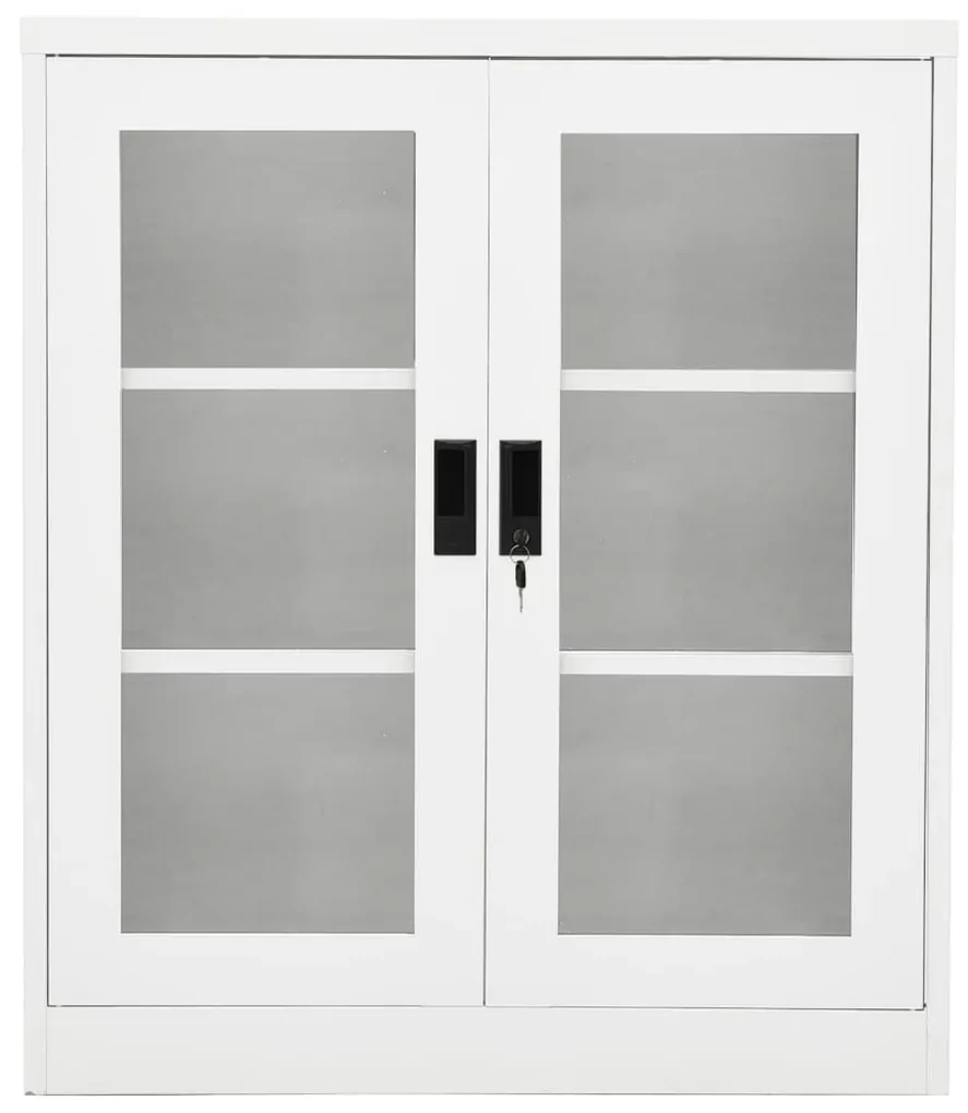 335934 vidaXL Dulap de birou, alb, 90x40x105 cm, oțel