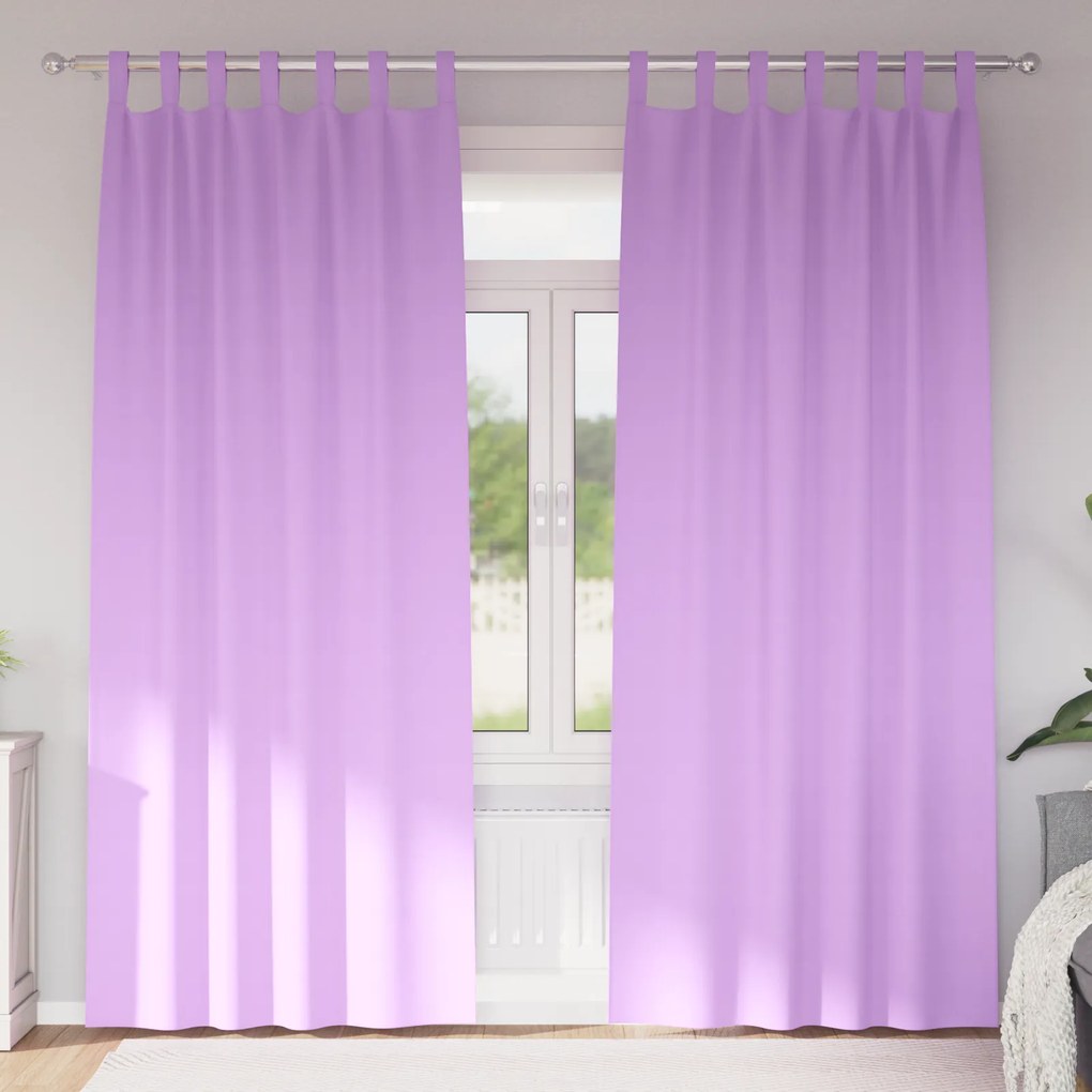 vidaXL Perdele opace cu perdele 2 pcs Violet 225 x 140 cm Poliester