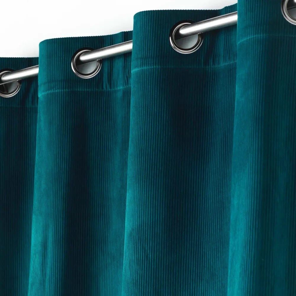 Draperie albastră din catifea reiată 140x260 cm Casual – douceur d'intérieur