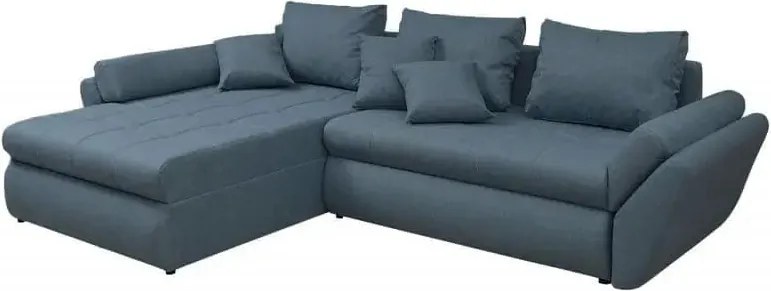 Colțar extensibil dumonde cu ladă de depozitare si sezut confortabil din spuma high-density, Loana Enjoy Blue 270x185 cm