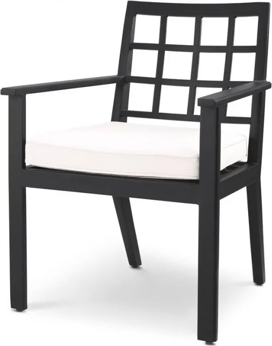 Scaun de interior/ exterior elegant design LUX Cap-Ferrat, negru 115024 HZ