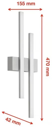 Telefunken - Aplica LED de exterior 2xLED/4W/230V IP44 argintiu