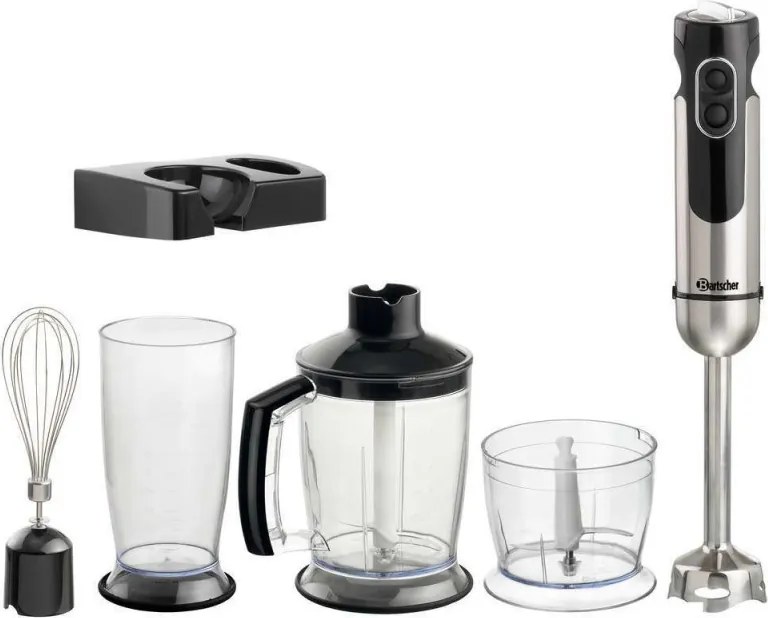 Blender 4in1 Bartscher 130206, 700 W, 5 viteze, 1250/800/500 ml, Negru