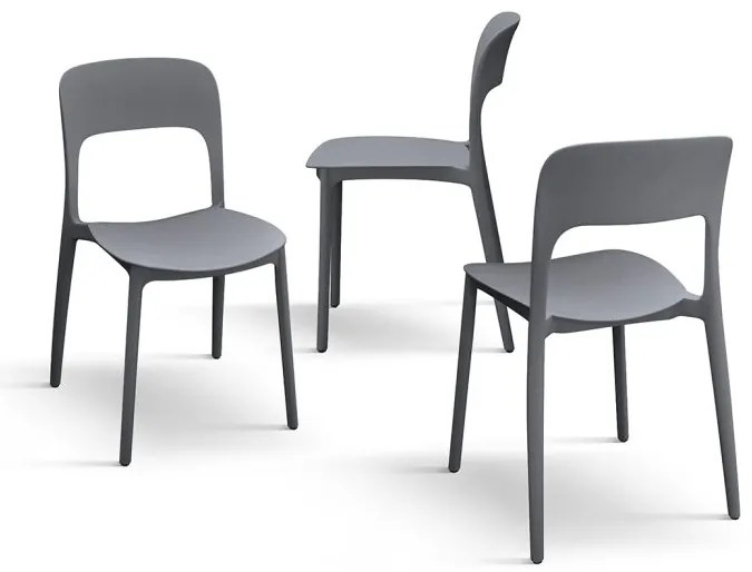 Set 4 scaune ROSINNA -POLIPROPILENA- HORECA - ALB - 4 BUCATI