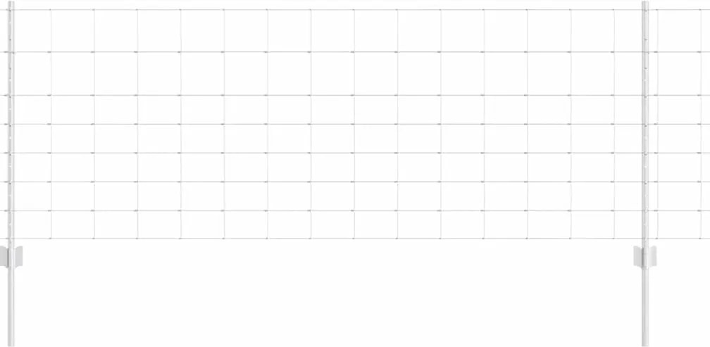vidaXL Gard cu Stâlp Argintiu 0,8 x 50 m Oțel