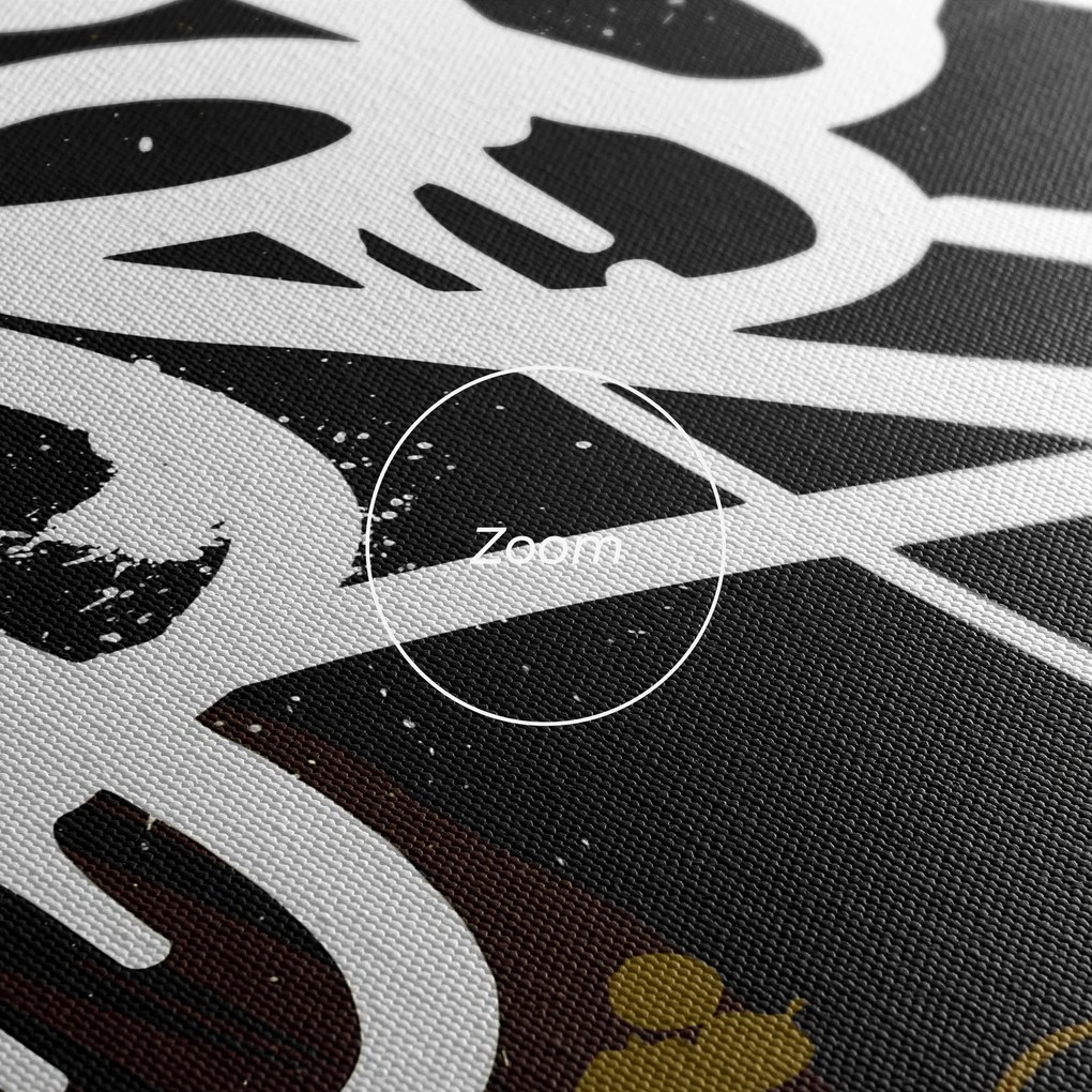 Tablou Canvas, 60x120cm, Dormitor si Living, Moderne, Graffiti, White Brown Graffiti