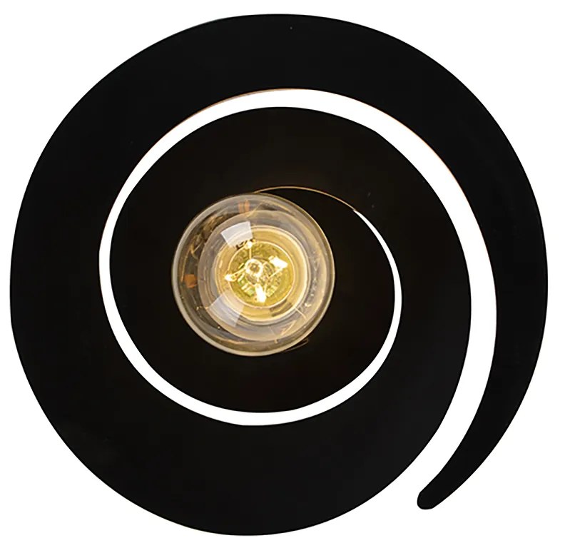 Plafoniera inteligentă cu abajur spiralat negru inclusiv Wifi A60 - Scroll