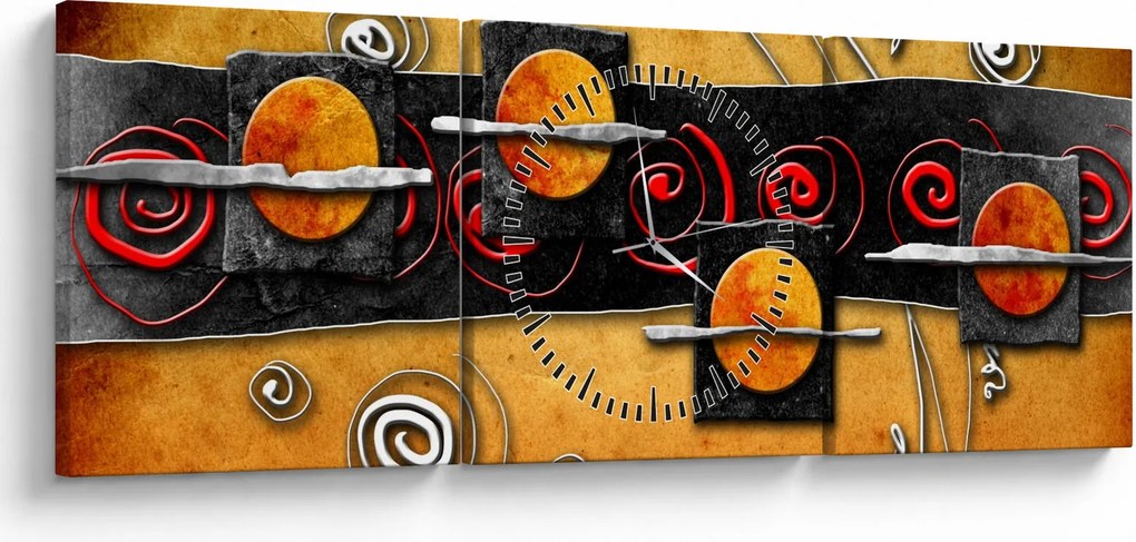 Tablou abstacției - Panete (cu ceas) (90x30 cm)