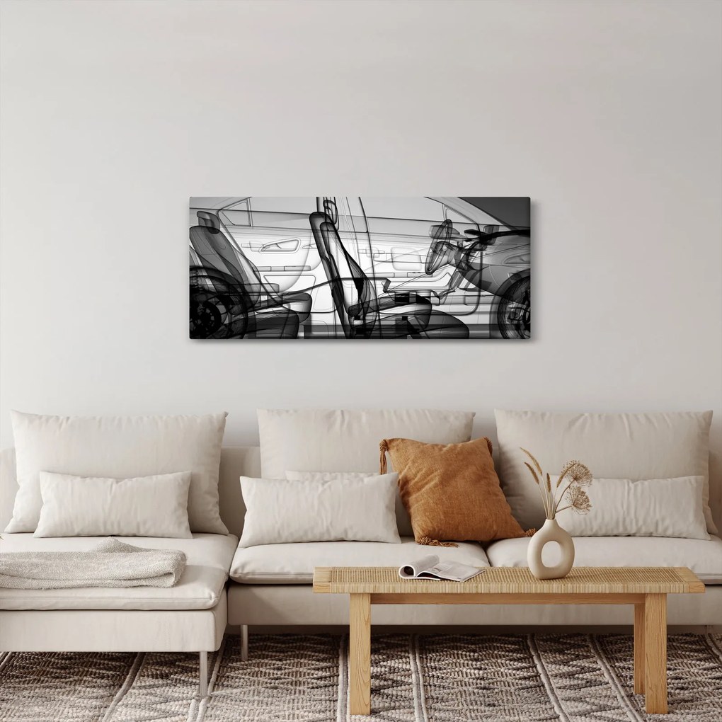 Tablou - 3D model mașina (120x50 cm)