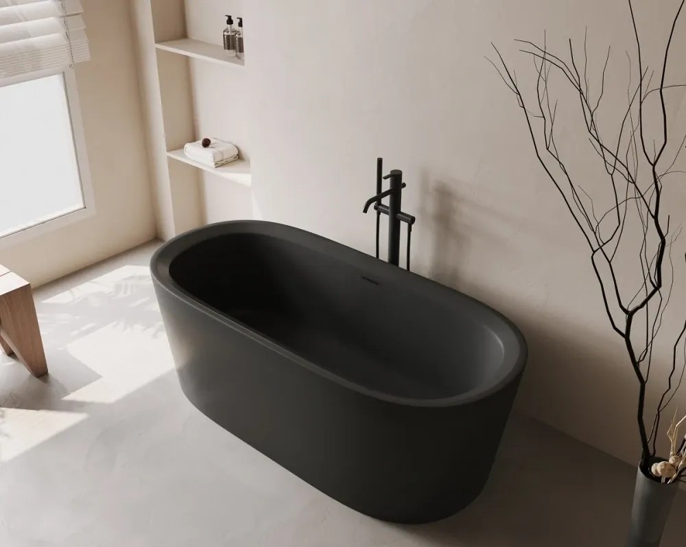 Cada acril freestanding Ava, Negru, 150 cm, 5001