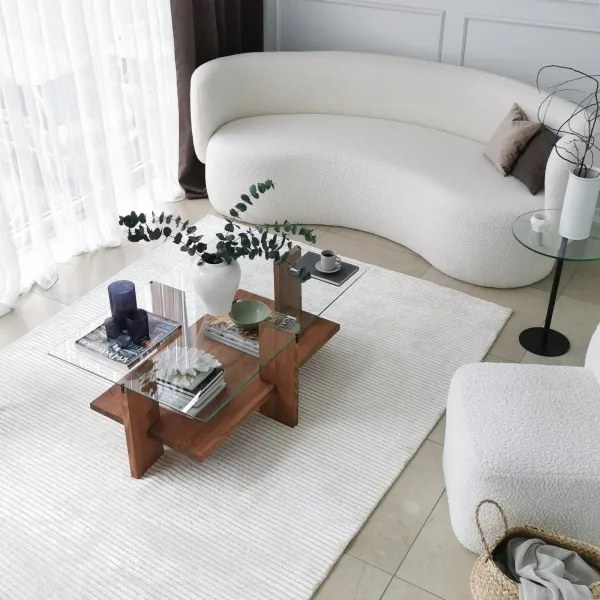 Măsuță de cafea BABYLON 40x105 cm maro/transparent