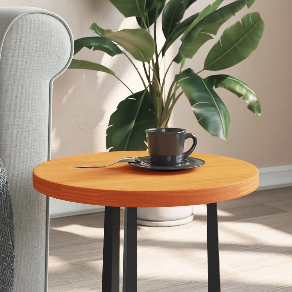 vidaXL Blat de masă rotund, maro ceruit, Ø40x2,5 cm, lemn masiv de pin