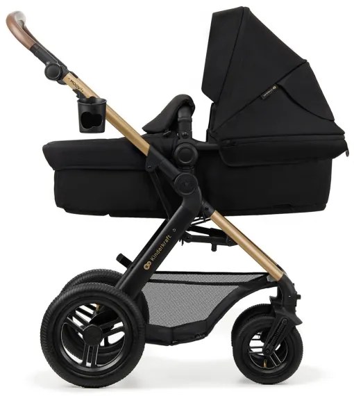 Cărucior de copii combinat 3 în 1 KINDERKRAFT MOOV 2 AIR Pure black + scaun auto MINK PRO