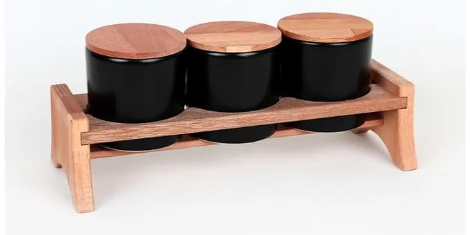 Recipiente de condimente cu suport 3 buc. – Hermia