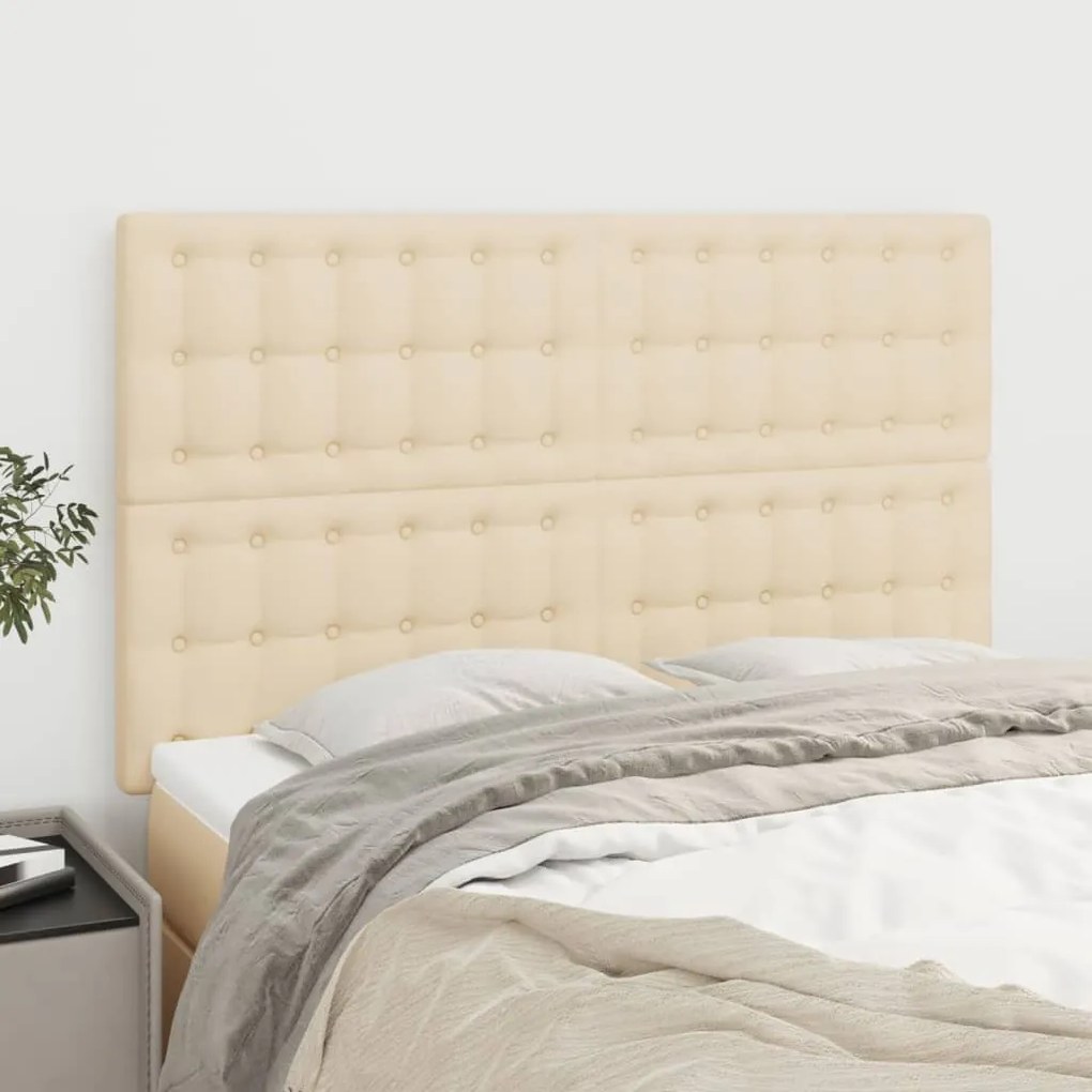 vidaXL Tăblii de pat, 4 buc, crem, 72x5x78/88 cm, textil