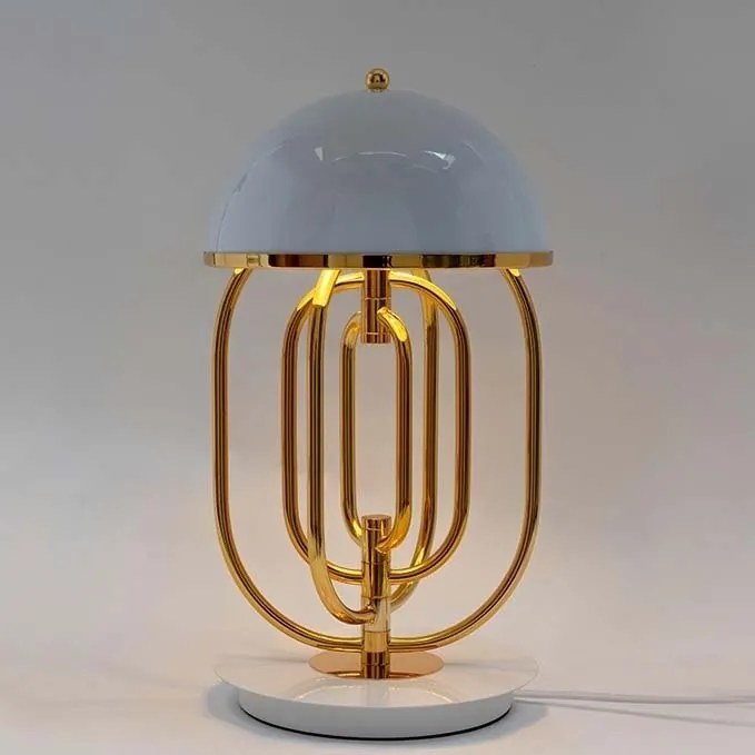 Veioza, Lampa decorativa BOTEGA alb/ auriu