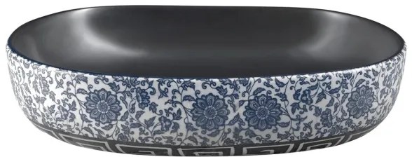 Sapho - Lavoar pentru blat PRIORI 60x40 cm ceramică/negru/albastru