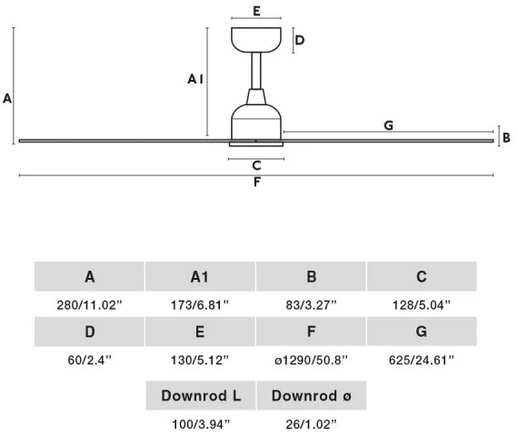 Ventilator de tavan FARO 34301 PALMA maro d. 129 cm IP44 + telecomandă