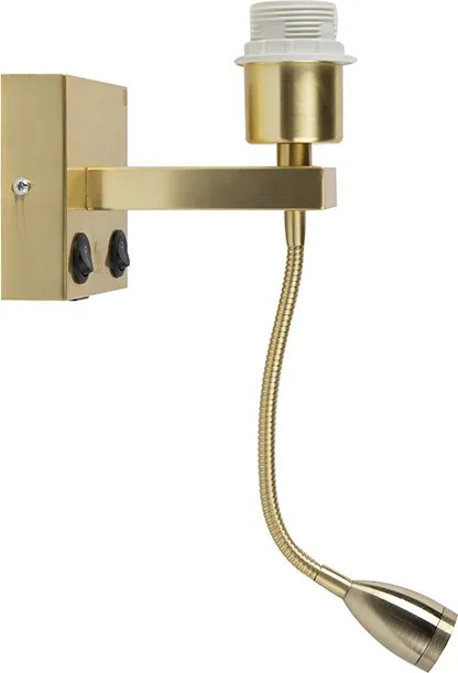 Aplică Art Deco aurie cu USB și braț flexibil - Brescia Combi