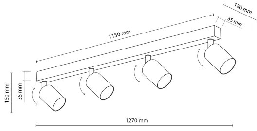 Spot NEX 4xGU10/10W/230V bej