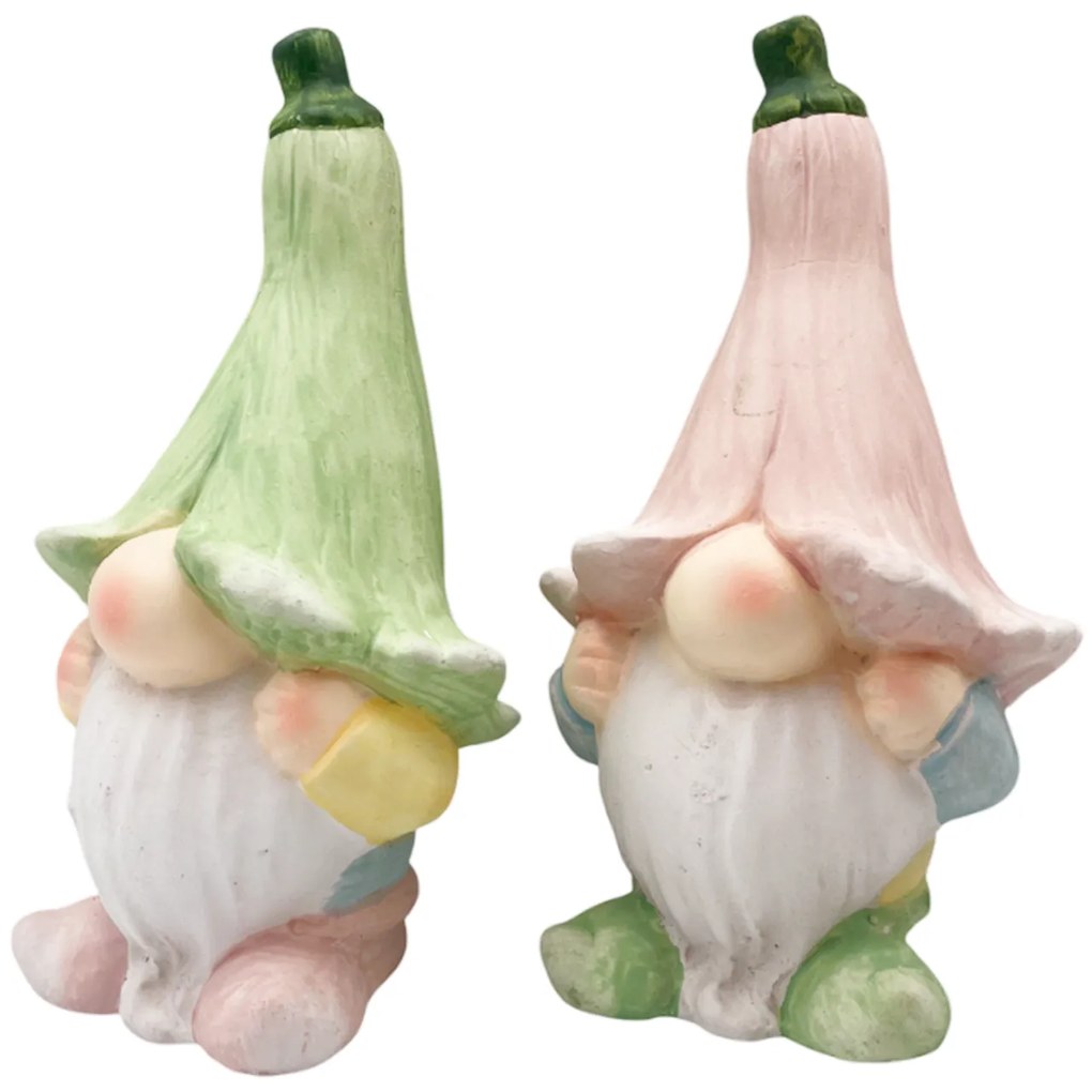 Set 2 Pitici decorativi CUDDLES, Roz  Verde, 18cm