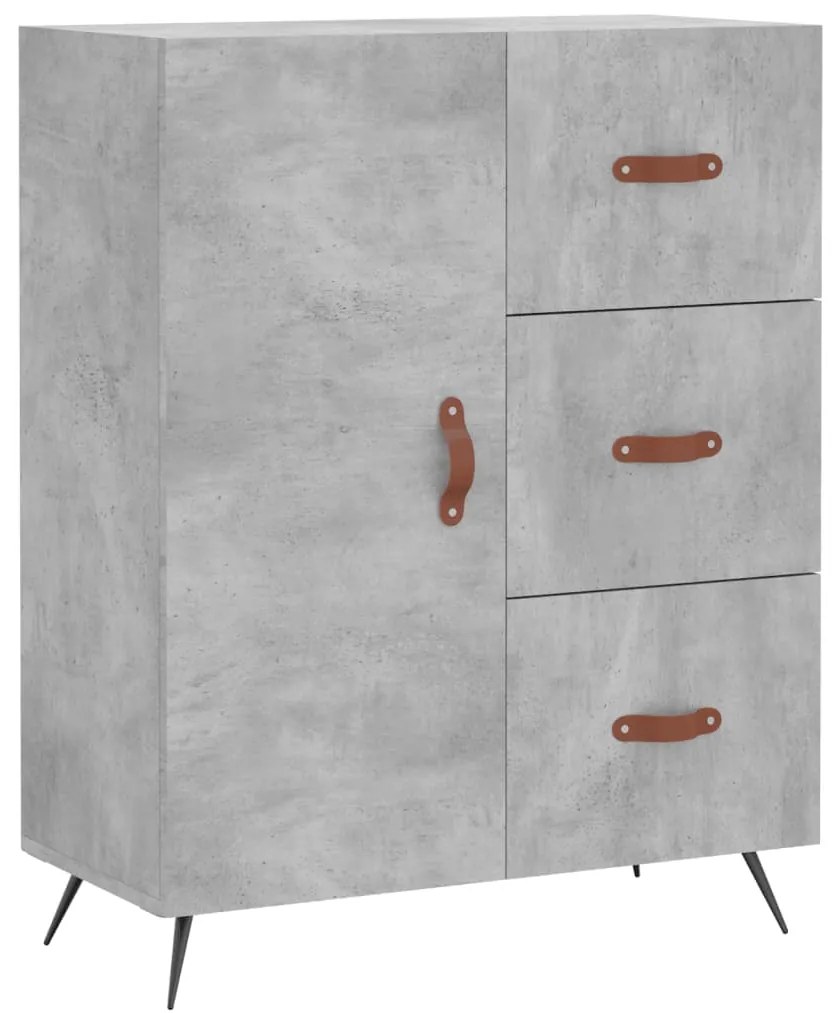827888 vidaXL Servantă, gri beton, 69,5x34x90 cm, lemn compozit