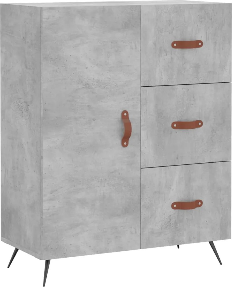 vidaXL Servantă, gri beton, 69,5x34x90 cm, lemn compozit
