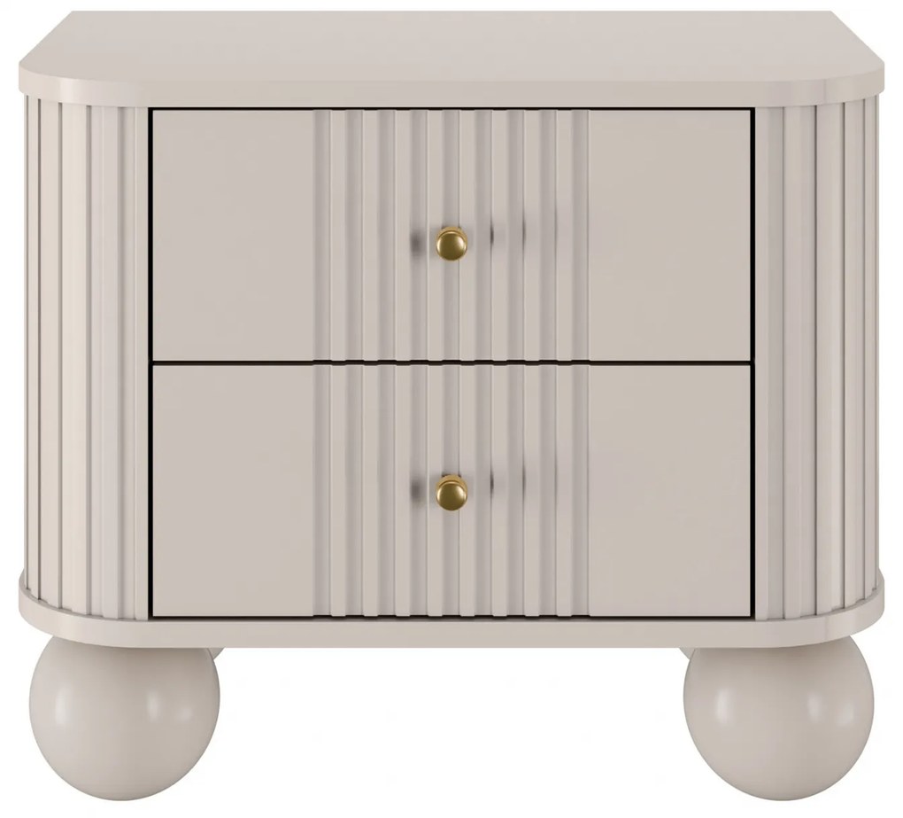 Set noptiere Vesper 56 cm - cașmir / mânere aurii / picioare sferice