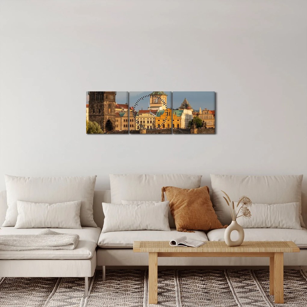Tablou - Podul lui Carol (cu ceas) (90x30 cm)