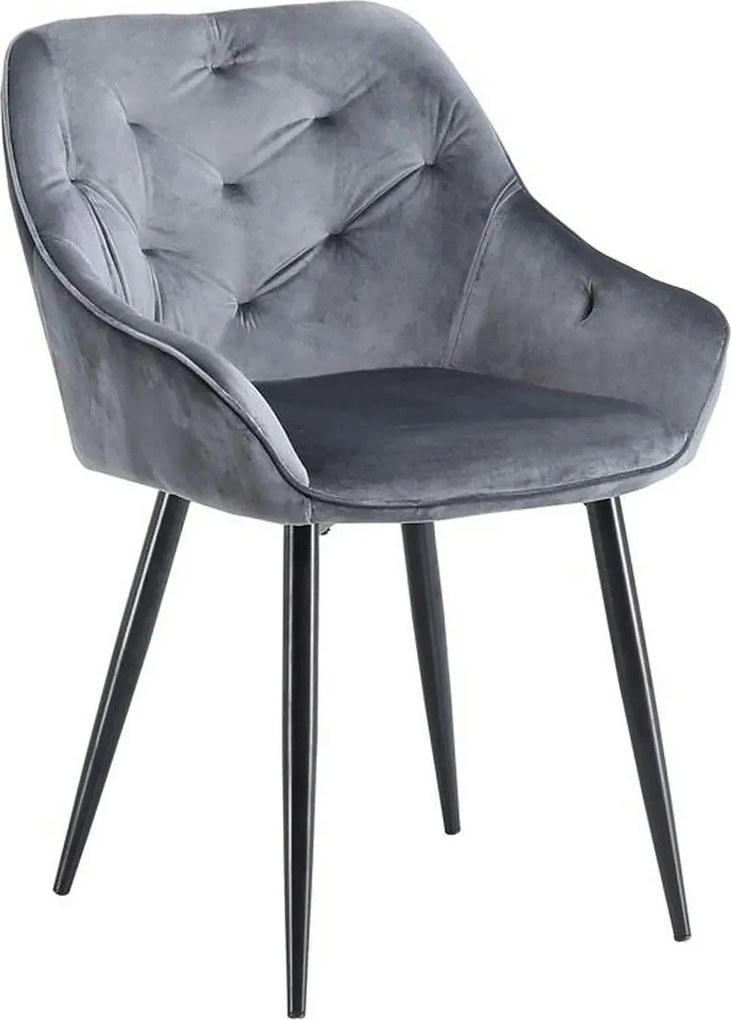 Scaun K487, stofa catifelata gri, 56x65x81 cm