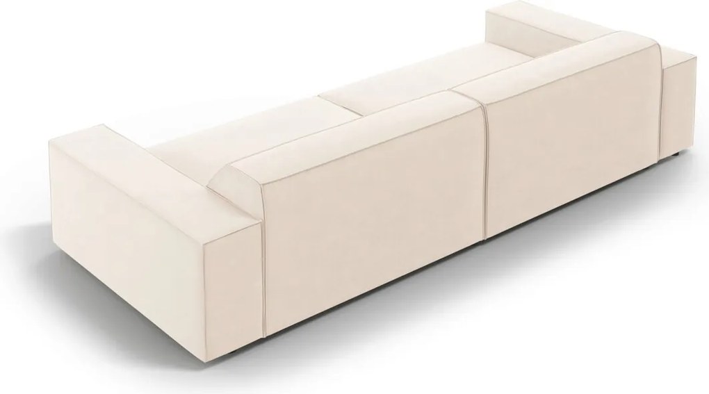 Canapea 3 locuri, Jodie, Micadoni Home, BL, 204x102x70 cm, catifea, bej deschis