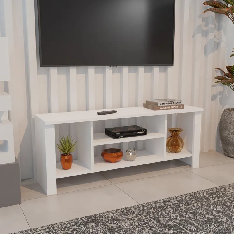 Comoda TV Sereva, culoare alb, 120 x 30 x 47 cm
