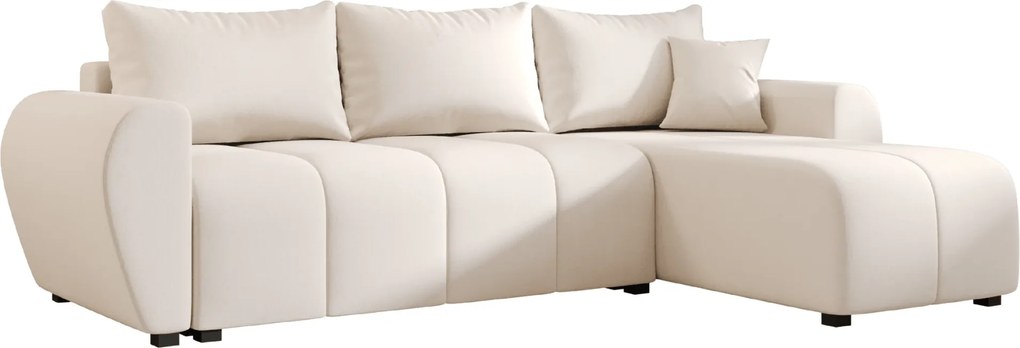 Coltar extensibil SEVIO, crem, colt reversibil, 246x145 cm + 2 perne GRATUIT