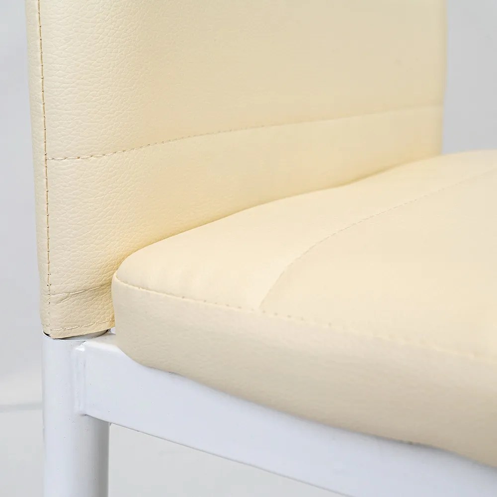 Scaun de masă Tino NOVA bej, textil, piele și metal