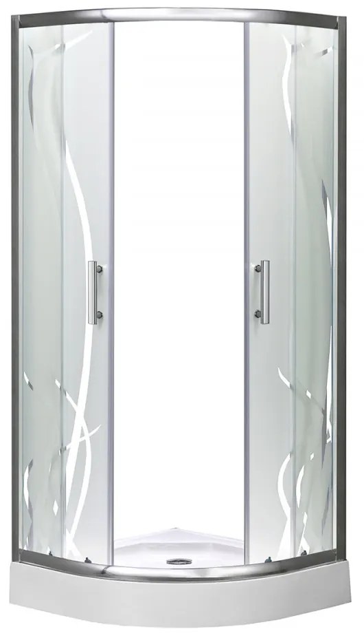 Cabină de duș curbată Spirit BAMBOO 80x80x194 cm, cu cădiță de duș din acril armat