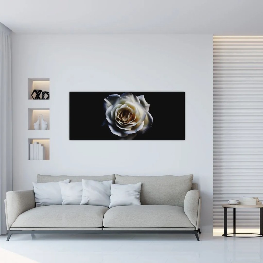 Tablou cu trandafir alb (120x50 cm)