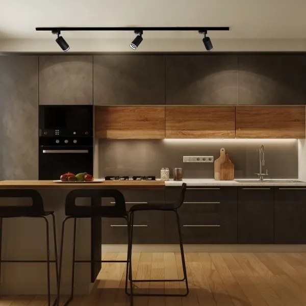 Spot pentru sistem de șină PARIS 3xGU10/10W/230V + 1 m sistem de șină